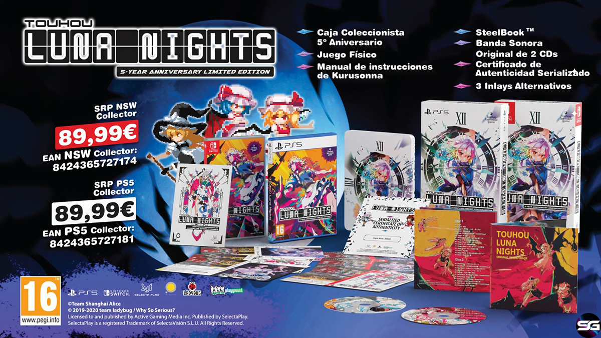 ¡Descubre todo el contenido de las ediciones limitadas de Touhou Luna Nights!   